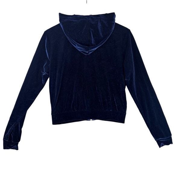 Fabletics Daria Navy Velour, Gold Zip Up, Hooded Jacket Women's XS - Picture 5 of 11